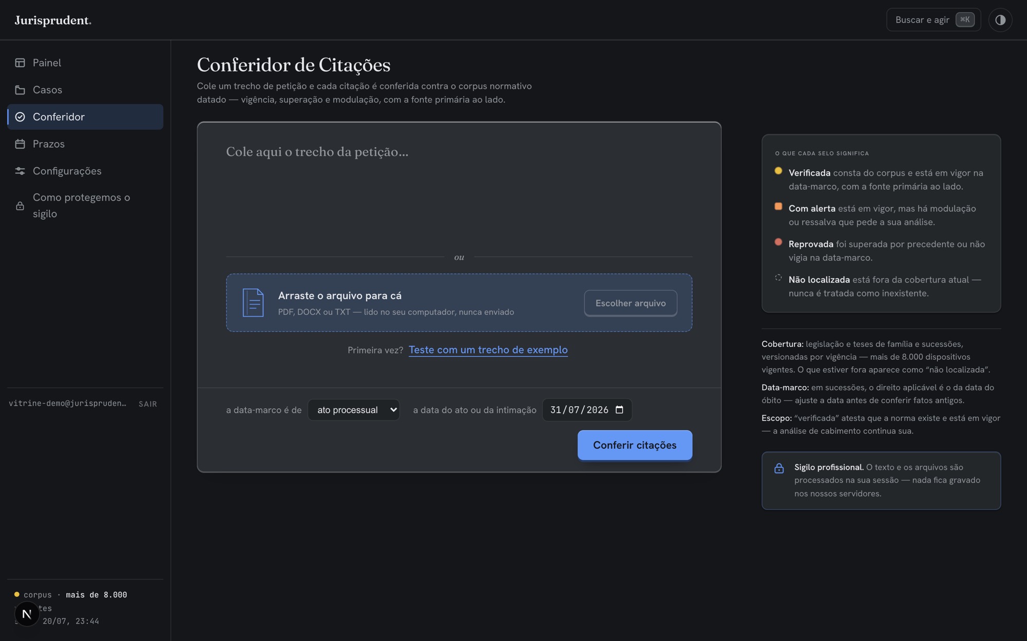 A citação passa pelo corpus